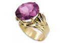 Aur galben 8K Amethyst Inel Vintage vrc029x-am Art Deco Bijuterii din URSS, stil rusesc